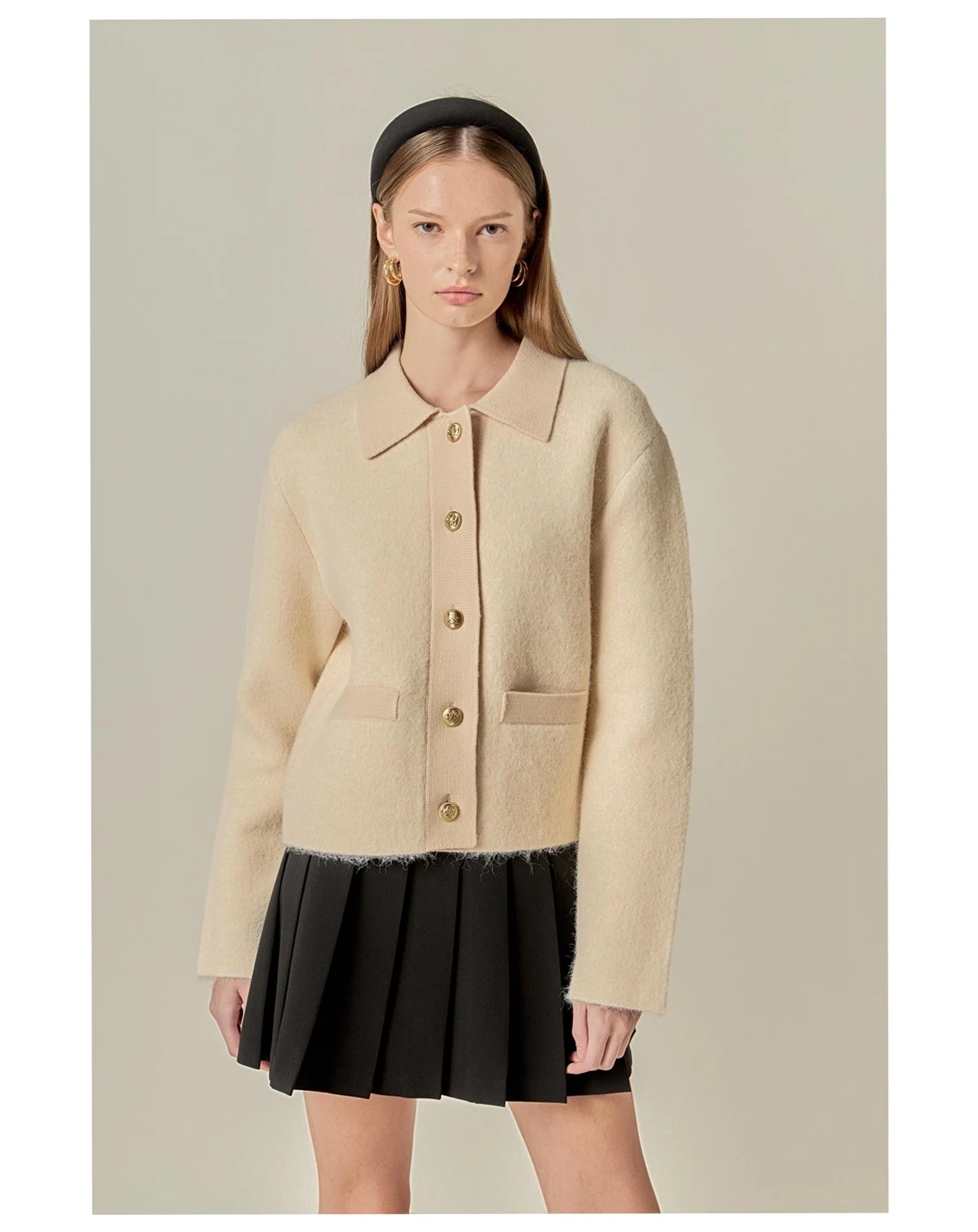 Women's Contrast Placket Cardigan