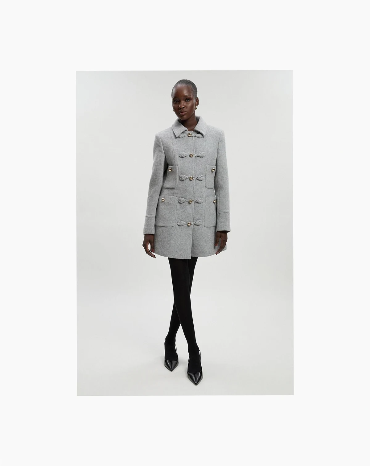 Women's Sculpted Midi Knot-Front Occasion Coat