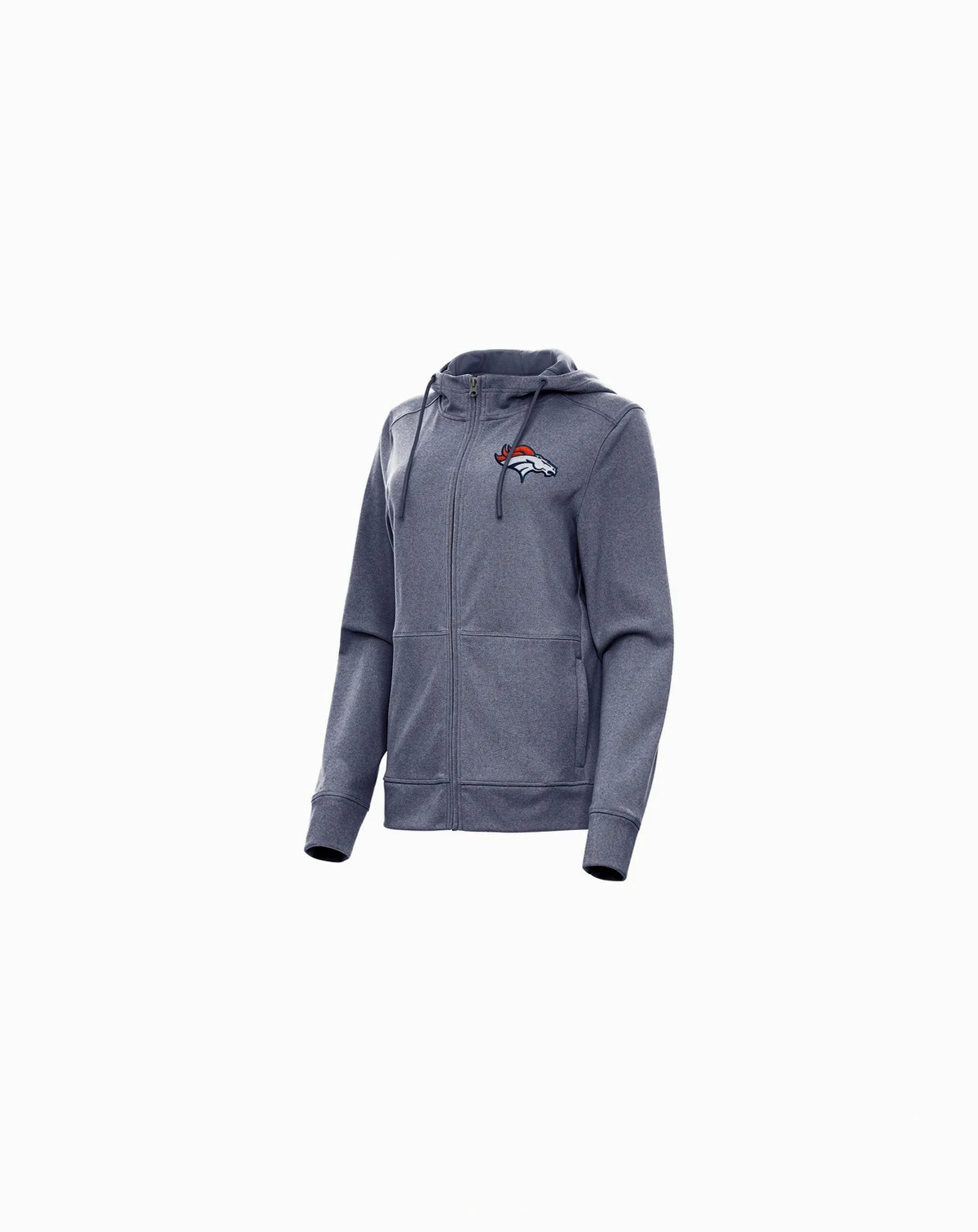 Women's Heather Navy Denver Broncos Seeker Full-Zip Hoodie Jacket