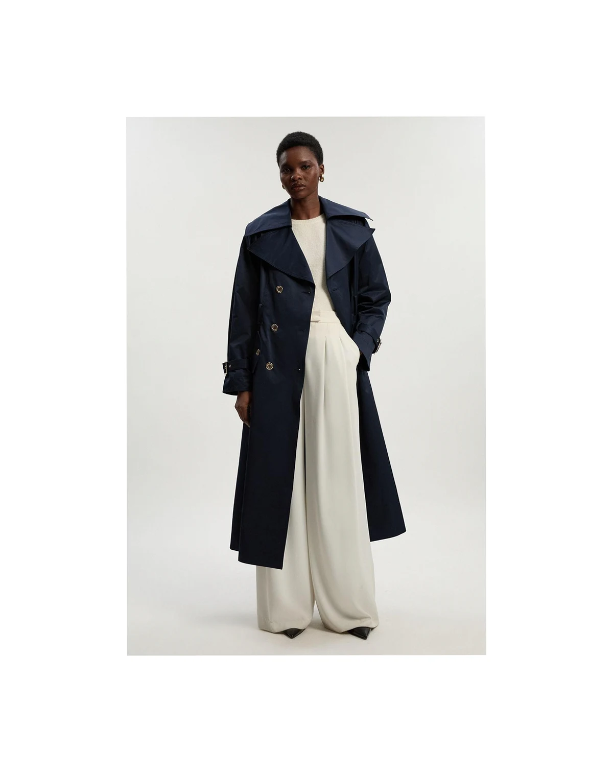 Women's Cotton Sheen Belted Classic Trench Coat