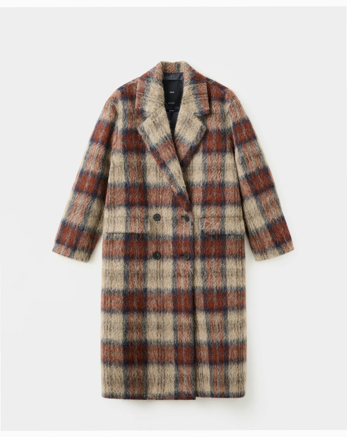 Women's Wool-Blend Check Coat