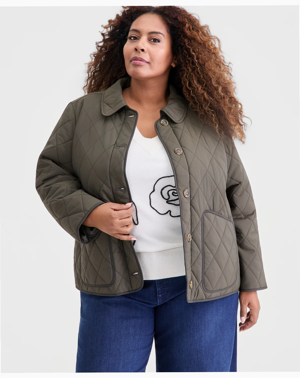 Plus Size Quilted Utility Jacket, Macy's Exclusive