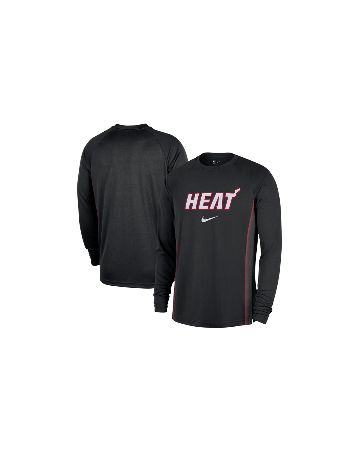 Men's Black Miami Heat 2025/26 Authentic Pre-Game Legend Dri-FIT Long Sleeve Shooting Shirt