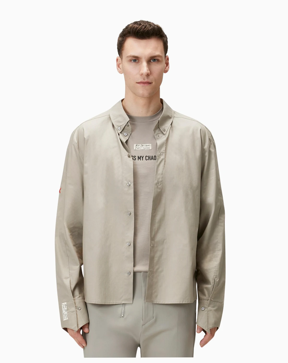 Men's Cotton Patch-Detail Woven Shirt