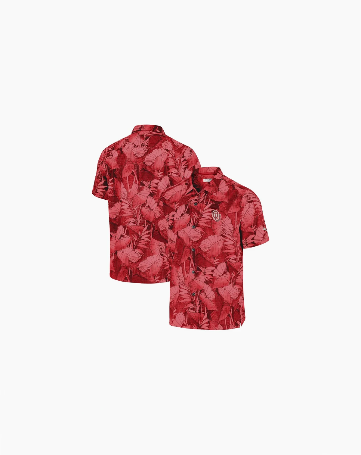 Men's Crimson Oklahoma Sooners Coast Nuevo Fronds Button-Up Shirt