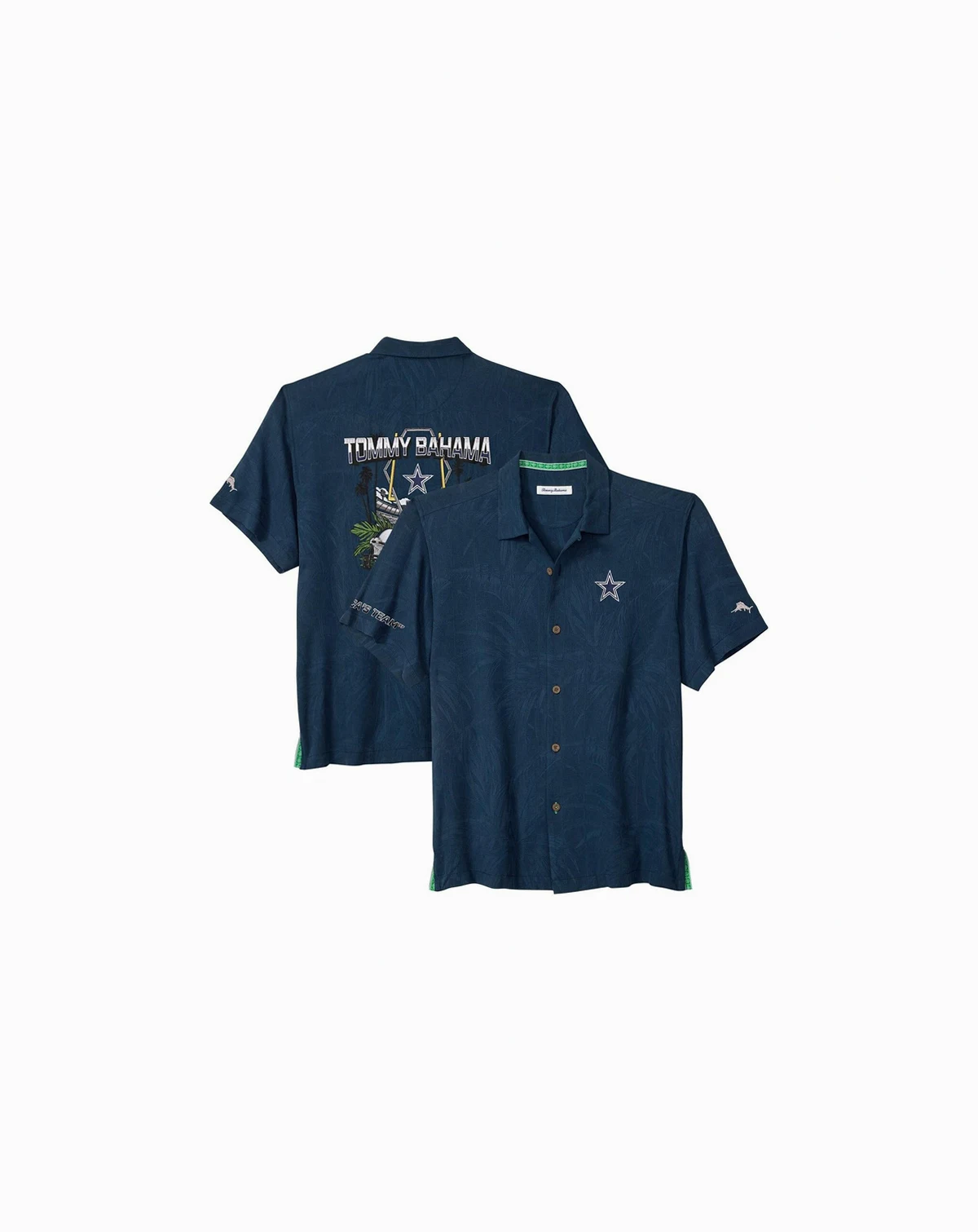 Men's Navy Dallas Cowboys Endzone Paradise COOLMAX Button-Up Shirt