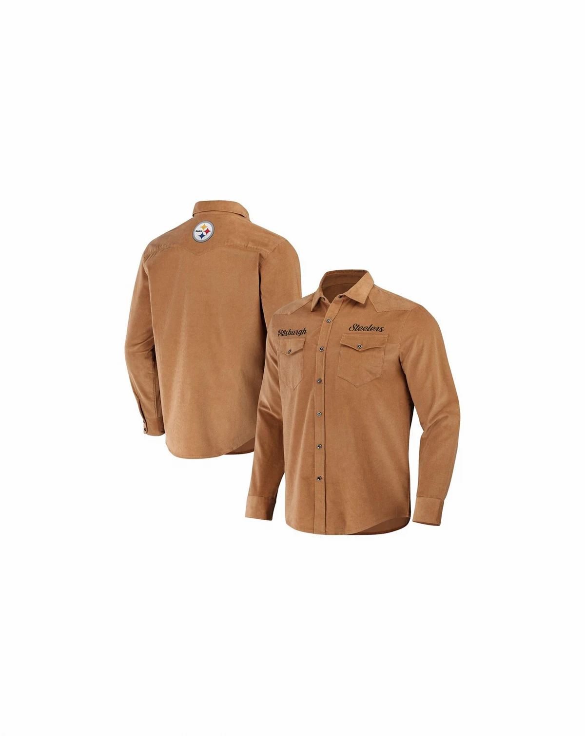 Men's NFL x Darius Rucker Collection by Tan Pittsburgh Steelers Western Full-Snap Shirt