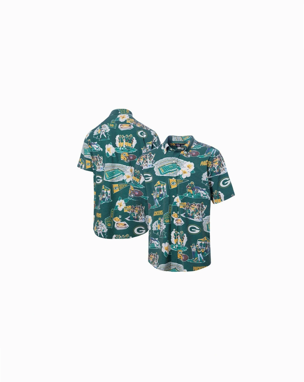 Men's Green Green Bay Packers Scenic Button-Down Shirt