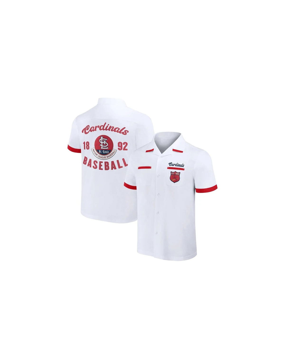 Men's Darius Rucker Collection by White St. Louis Cardinals Bowling Button-Up Shirt