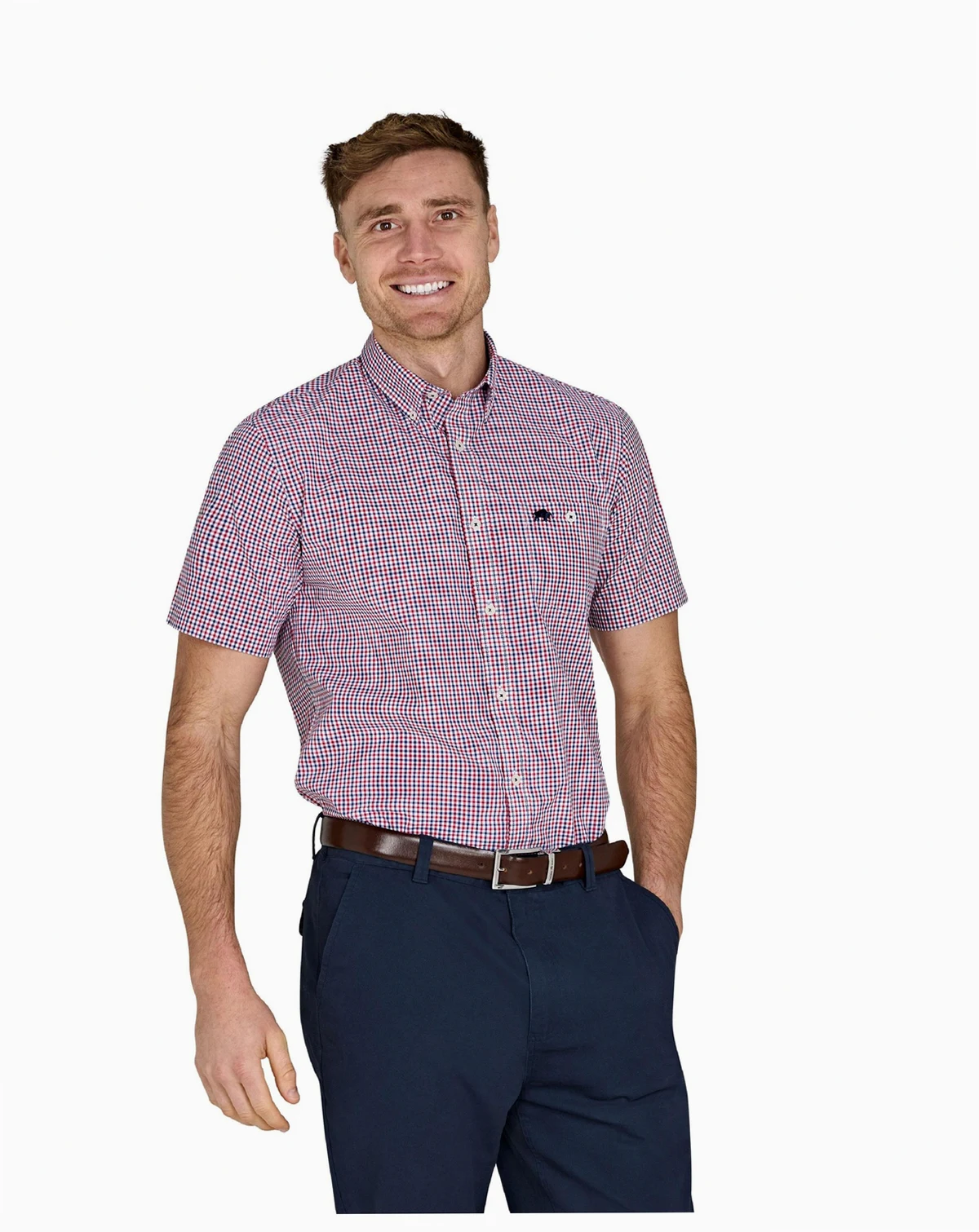 Big & Tall Short Sleeve Graph Check Poplin Shirt