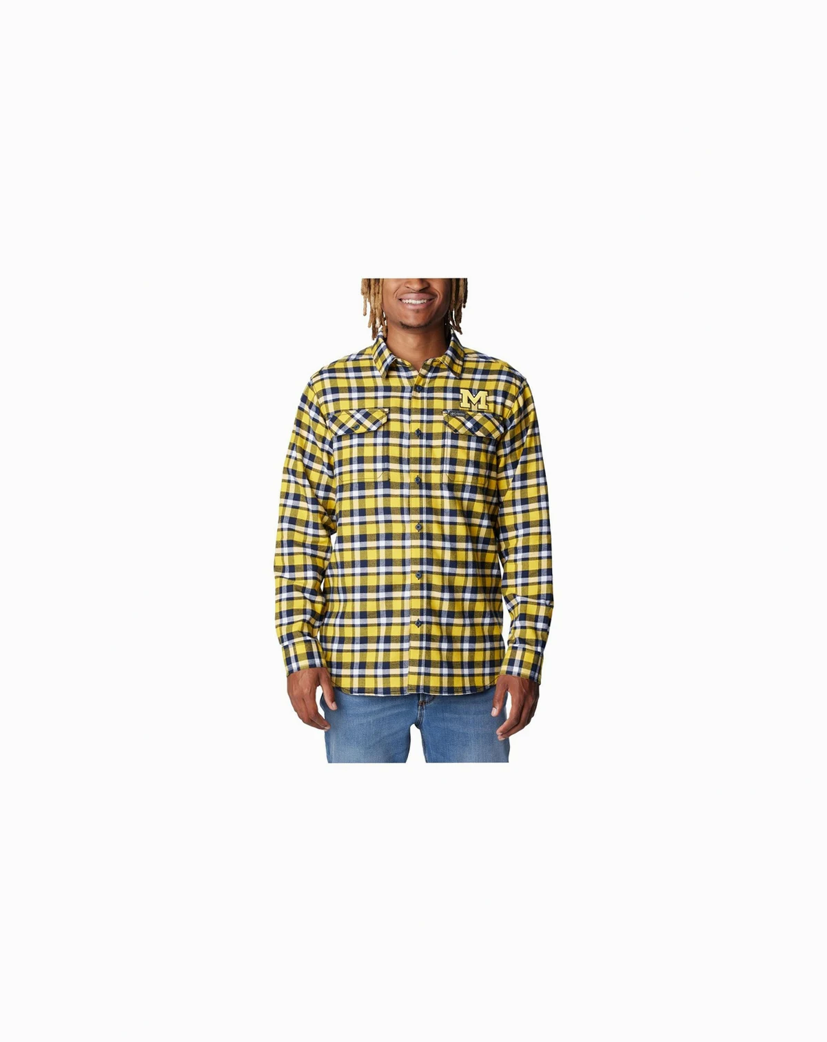Men's Maize Michigan Wolverines Flare Flannel Long Sleeve Shirt