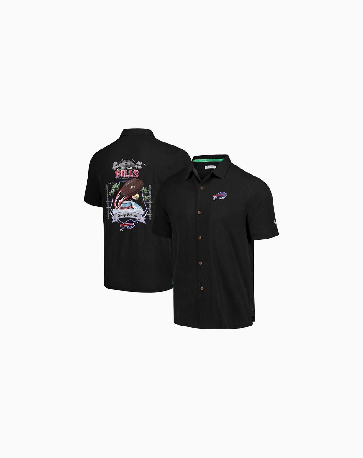 Men's Black Buffalo Bills Tidal Kickoff Camp Button-Up Shirt