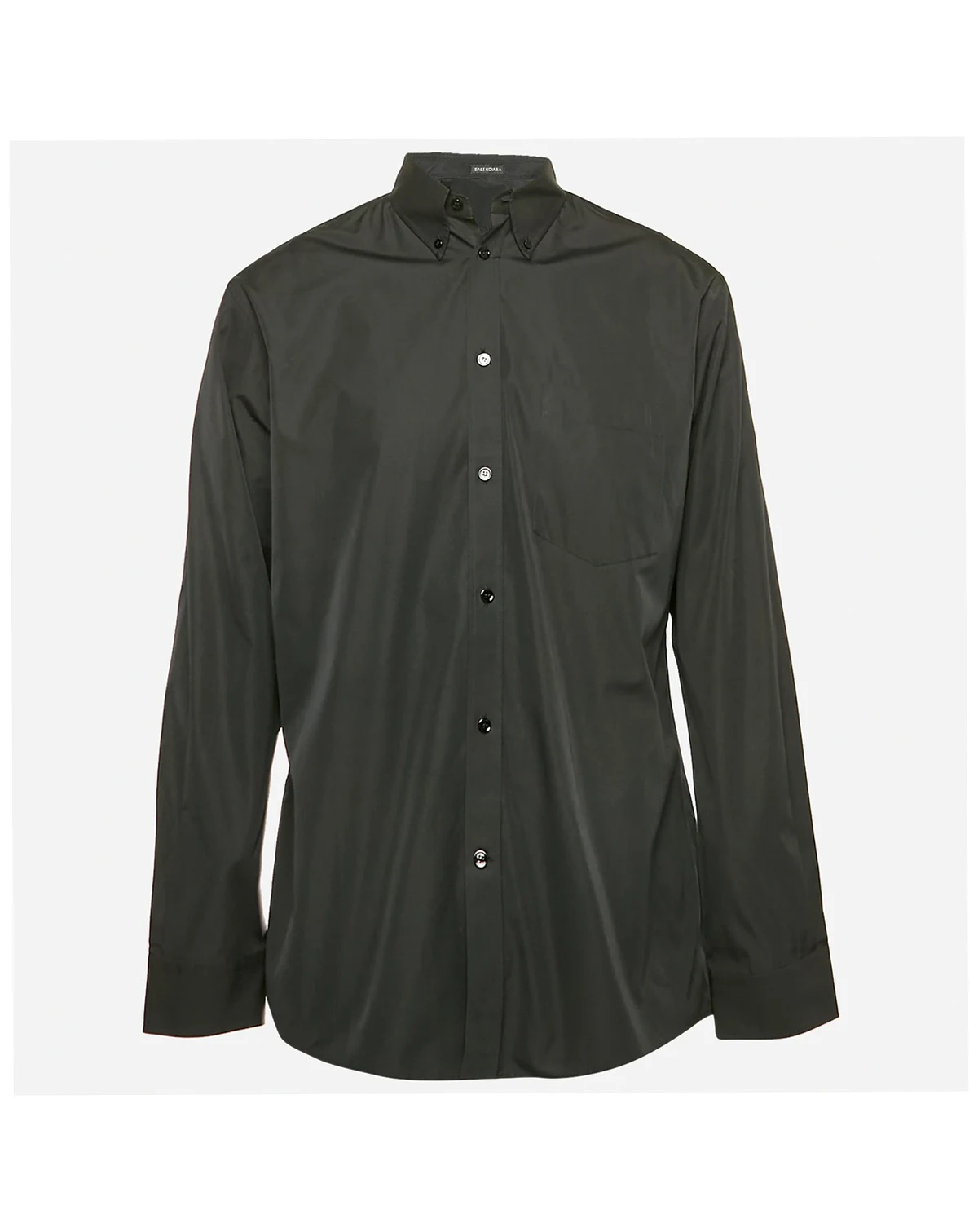Men's Black Cotton Long Sleeve Shirt