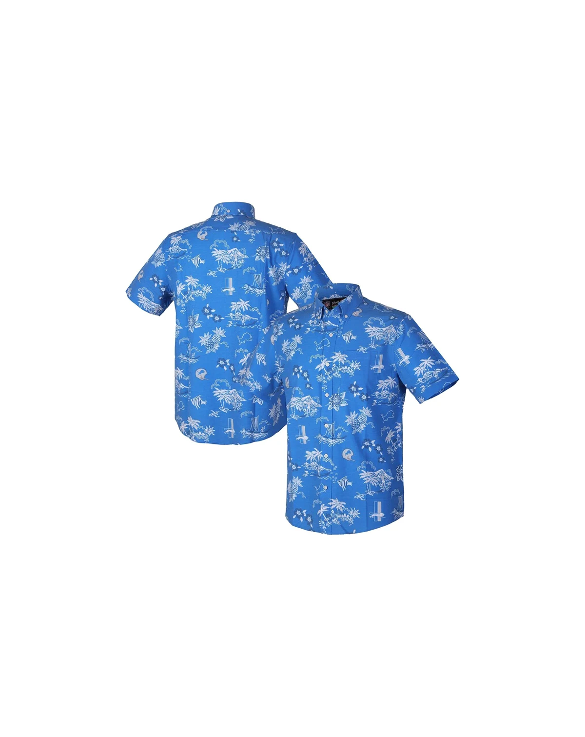 Men's Blue Detroit Lions Throwback Kekai Performance Button-Down Shirt