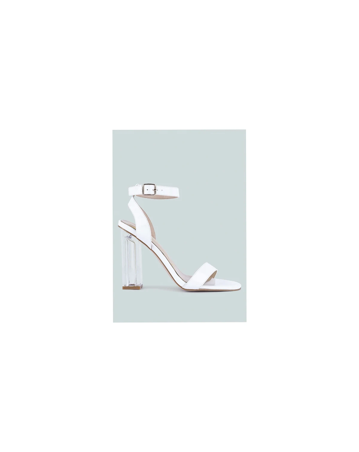 Womens Poloma Clear Block Heel Party Sandals