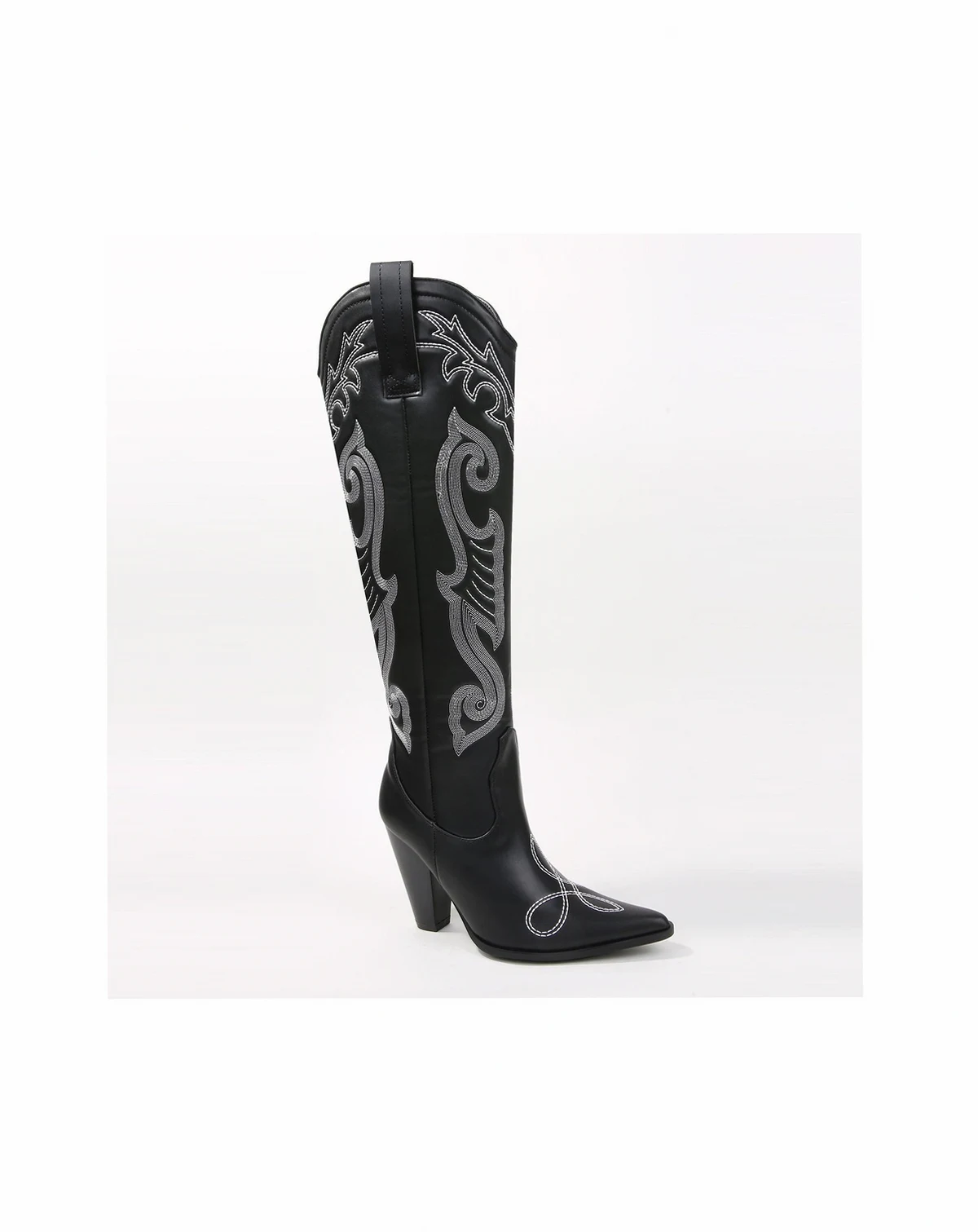 Ashley Embroidered Western Knee-High Boots