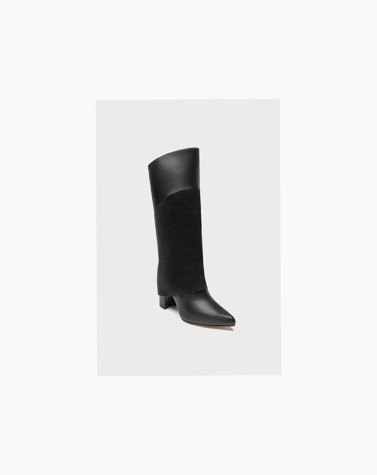 Leather Tall Overlay Boots Vanilla By Dante