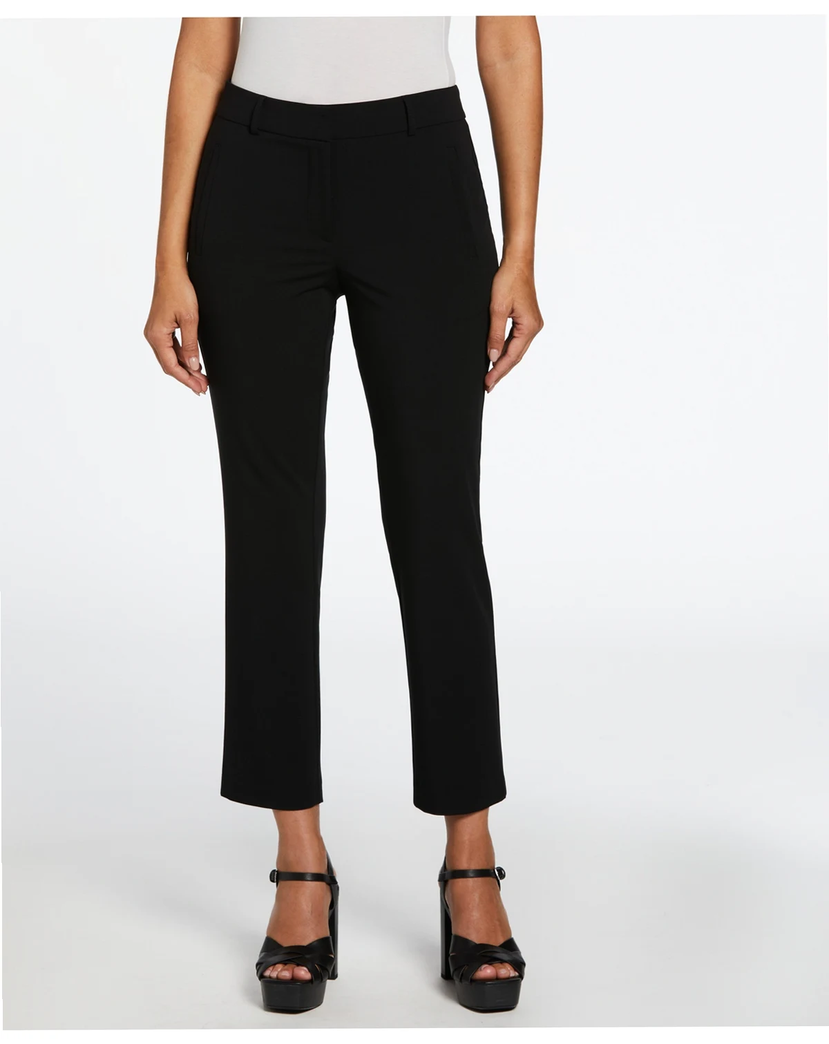 Petite Classic Fit Clean Straight Leg Ankle Pants