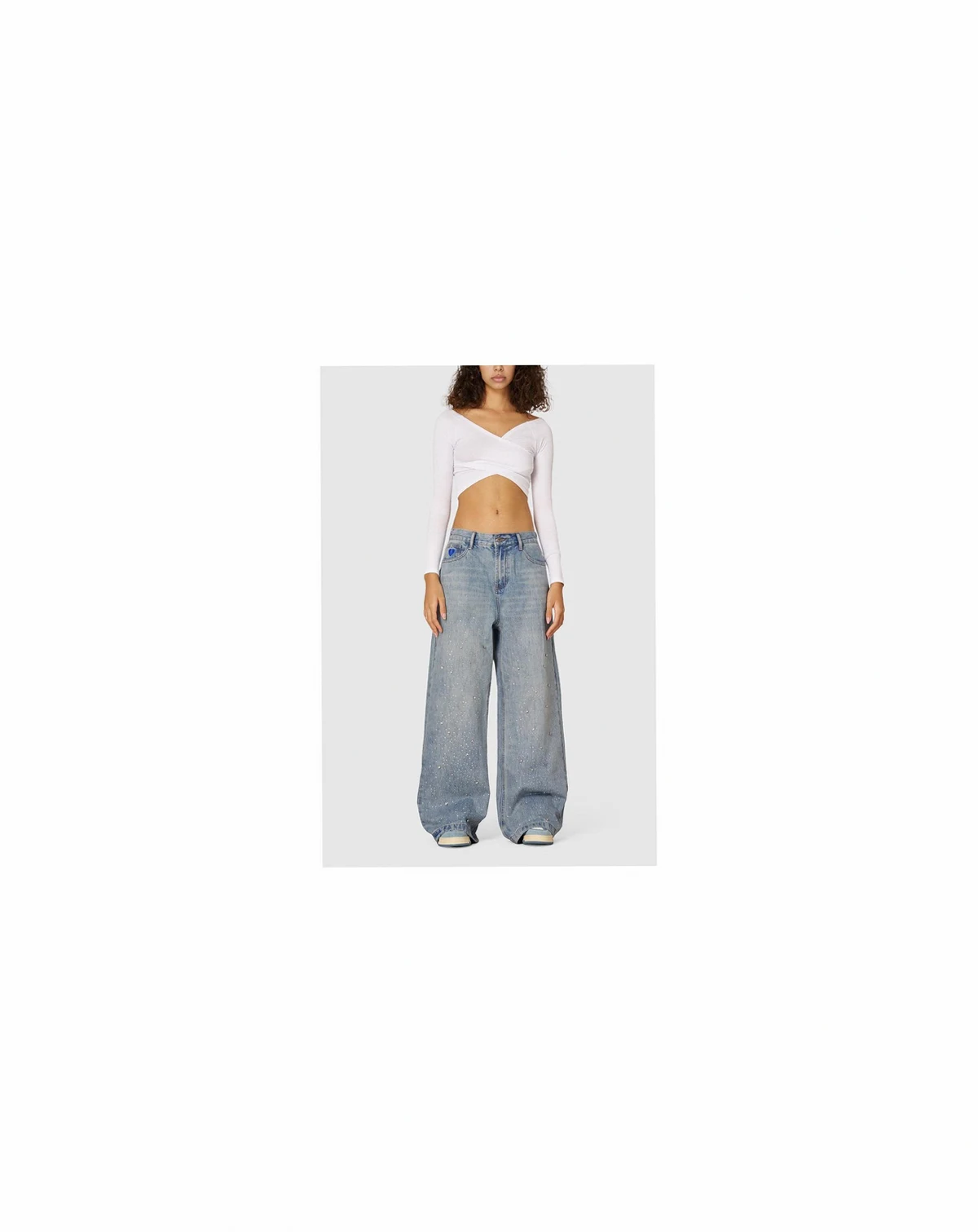 Women's Rhinestone Baggy Jeans