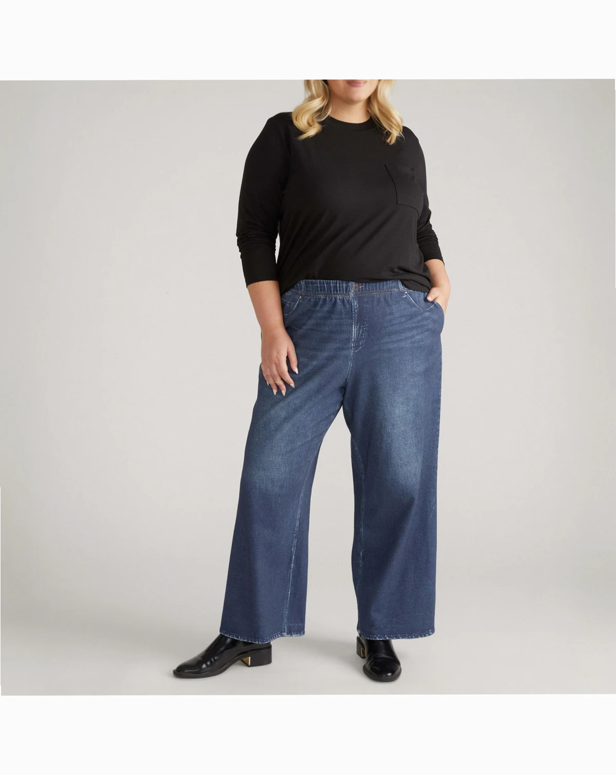 Plus Size Wide Leg Sweatpant Jeans