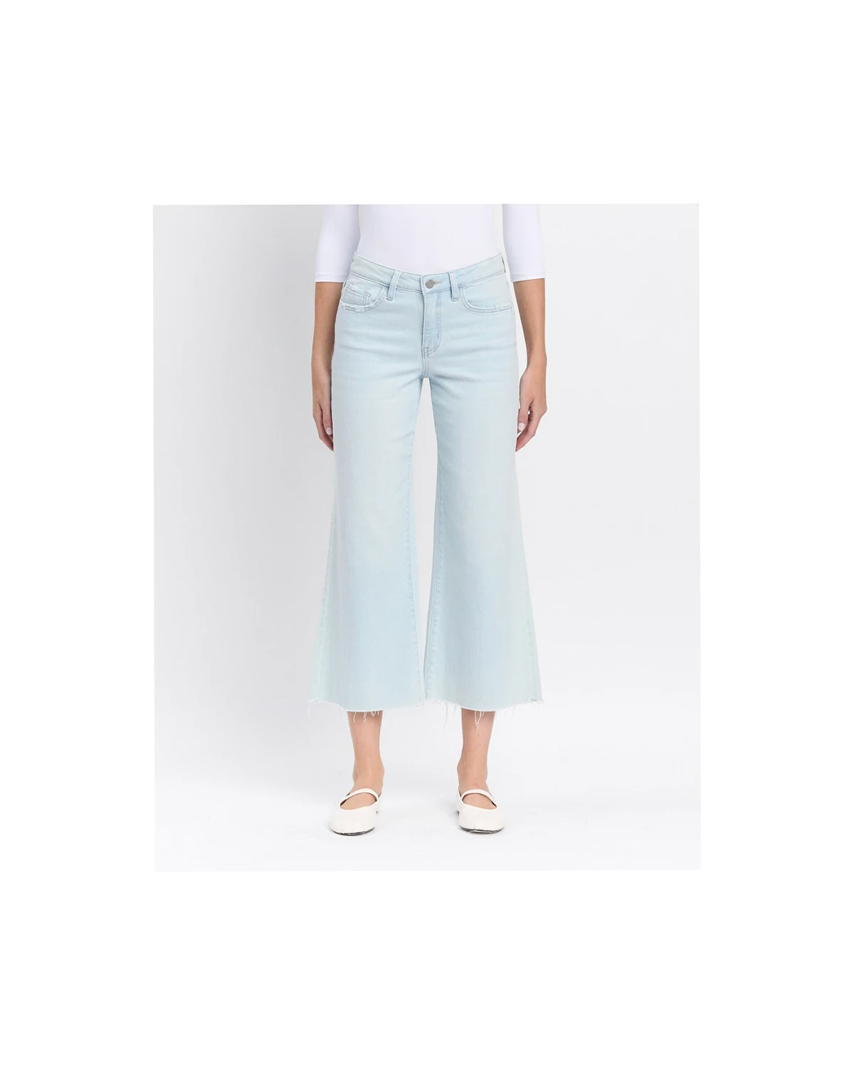 Women's High Rise Crop Wide Leg Jeans