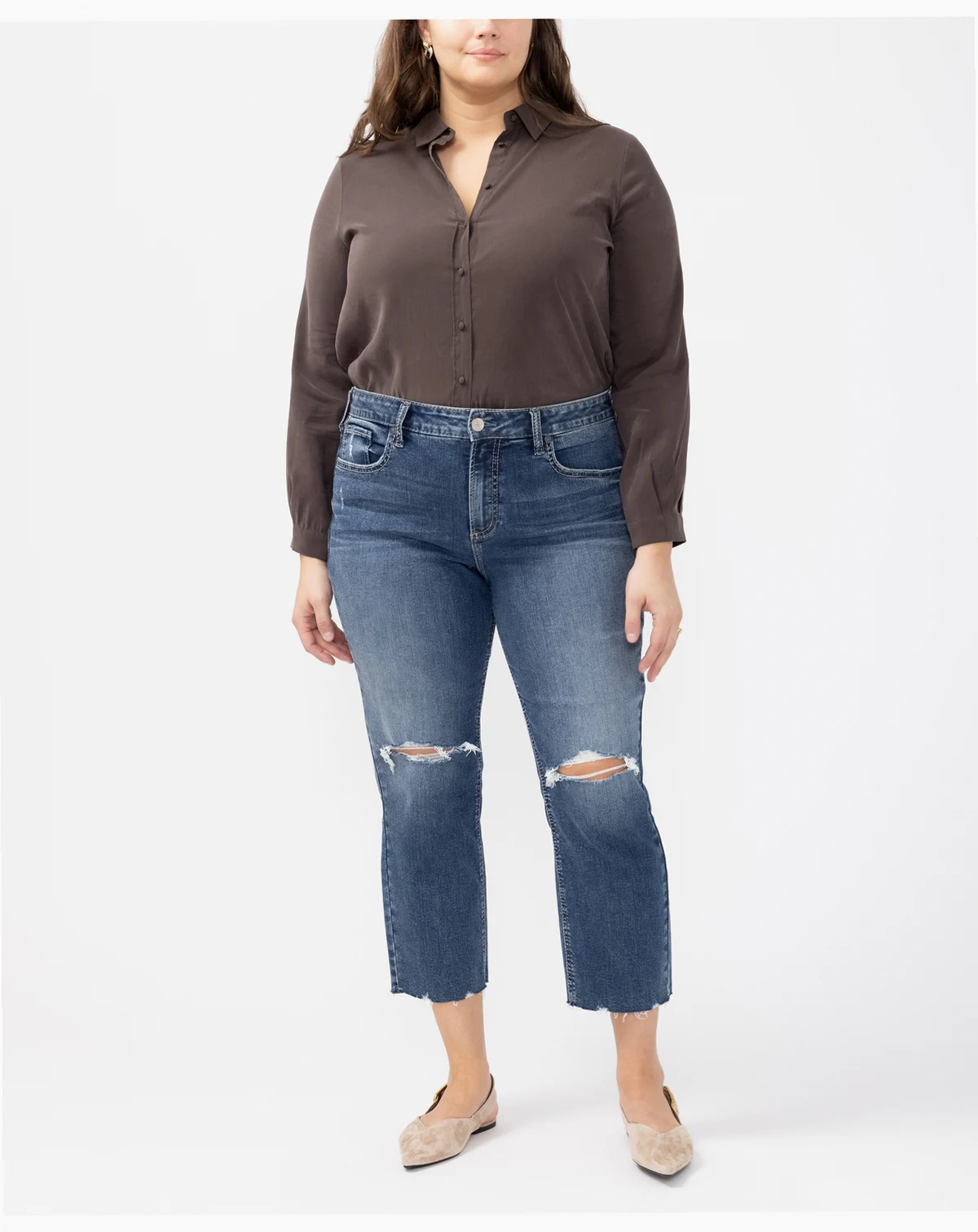 Plus Size Avery Straight Cropped Jeans