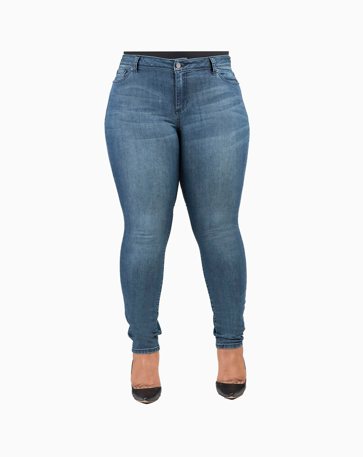 Plus Size Curvy-Fit Basic 5 Pockets Skinny Jeans Light 29