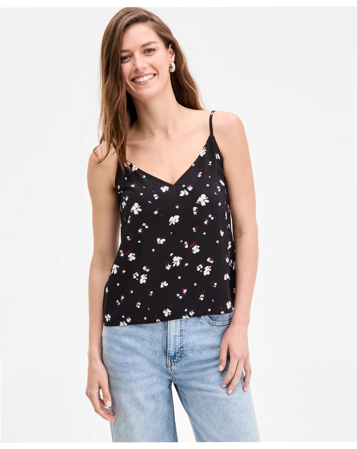 Women's Floral V-Neck Camisole Top, Exclusively at Macy's