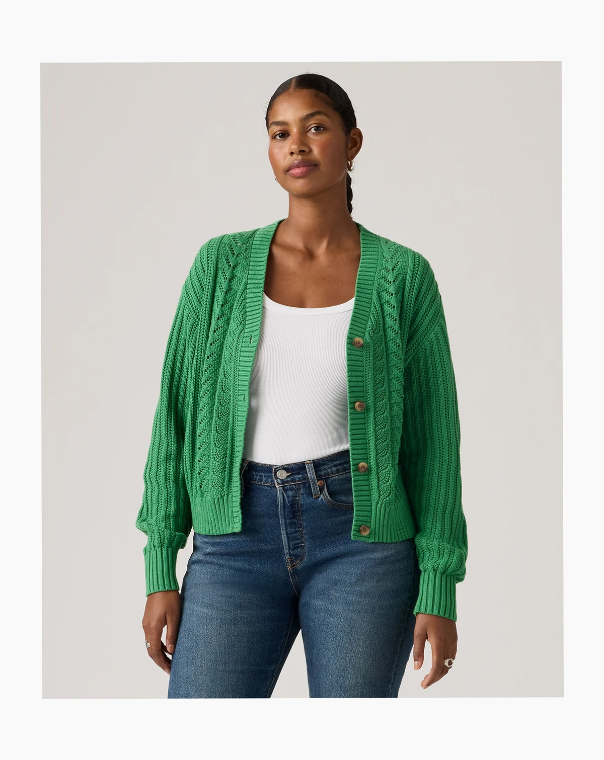 Women's Snowflake Long Sleeve Cardigan Sweater