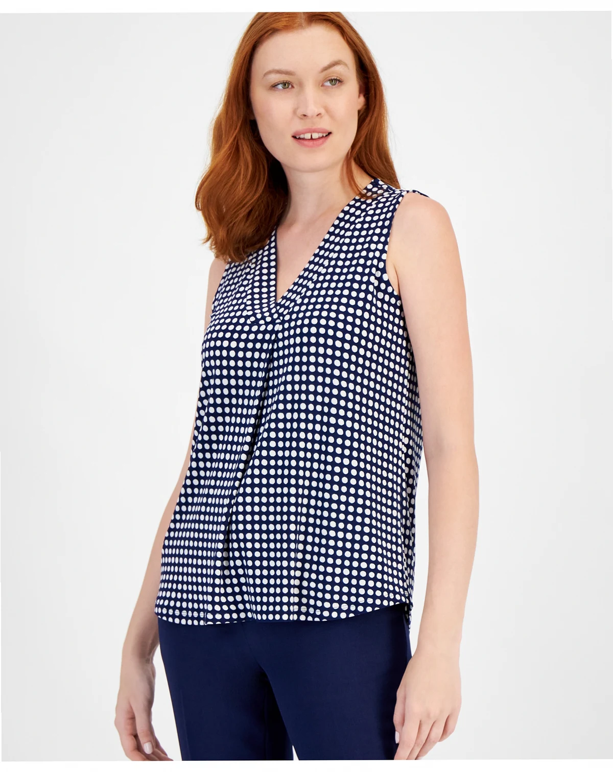 Women's Printed Sleeveless V-Neck Shell Top