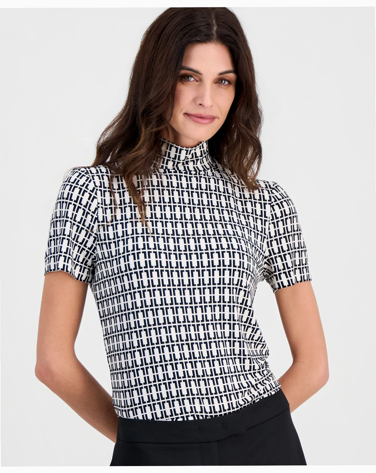 Women's Short-Sleeve Mock-Neck Top