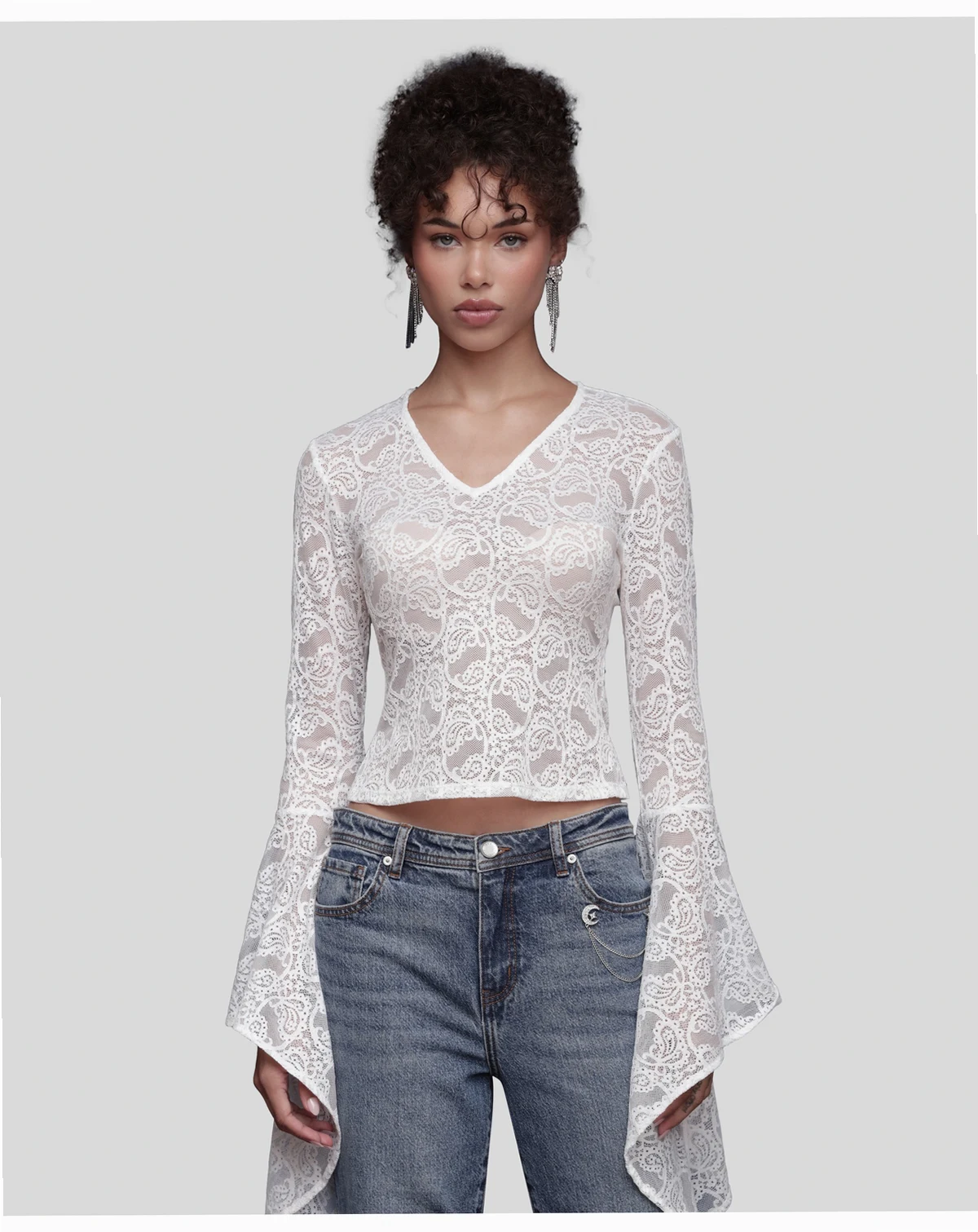 Women's V-Neck Long Sleeve Top