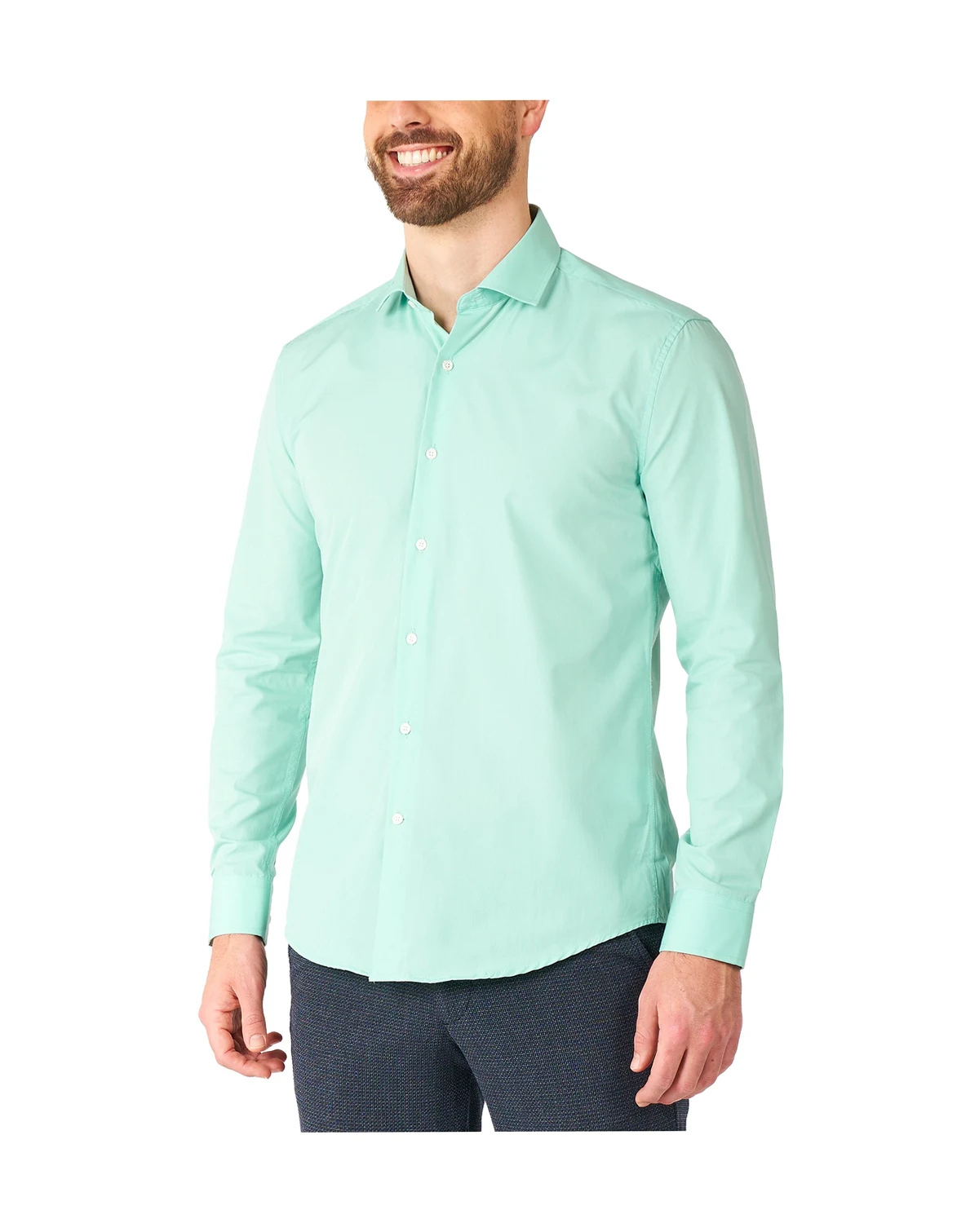 Men's Shirt - Long Sleeved Magic Mint Dress Shirt - Pastel Mint Green - Formal Clothing