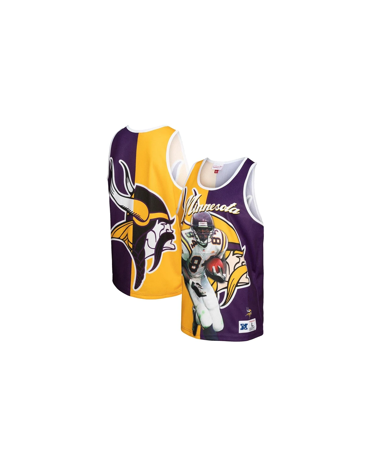 Men's Randy Moss Purple, Gold Minnesota Vikings Retired Player Graphic Tank Top