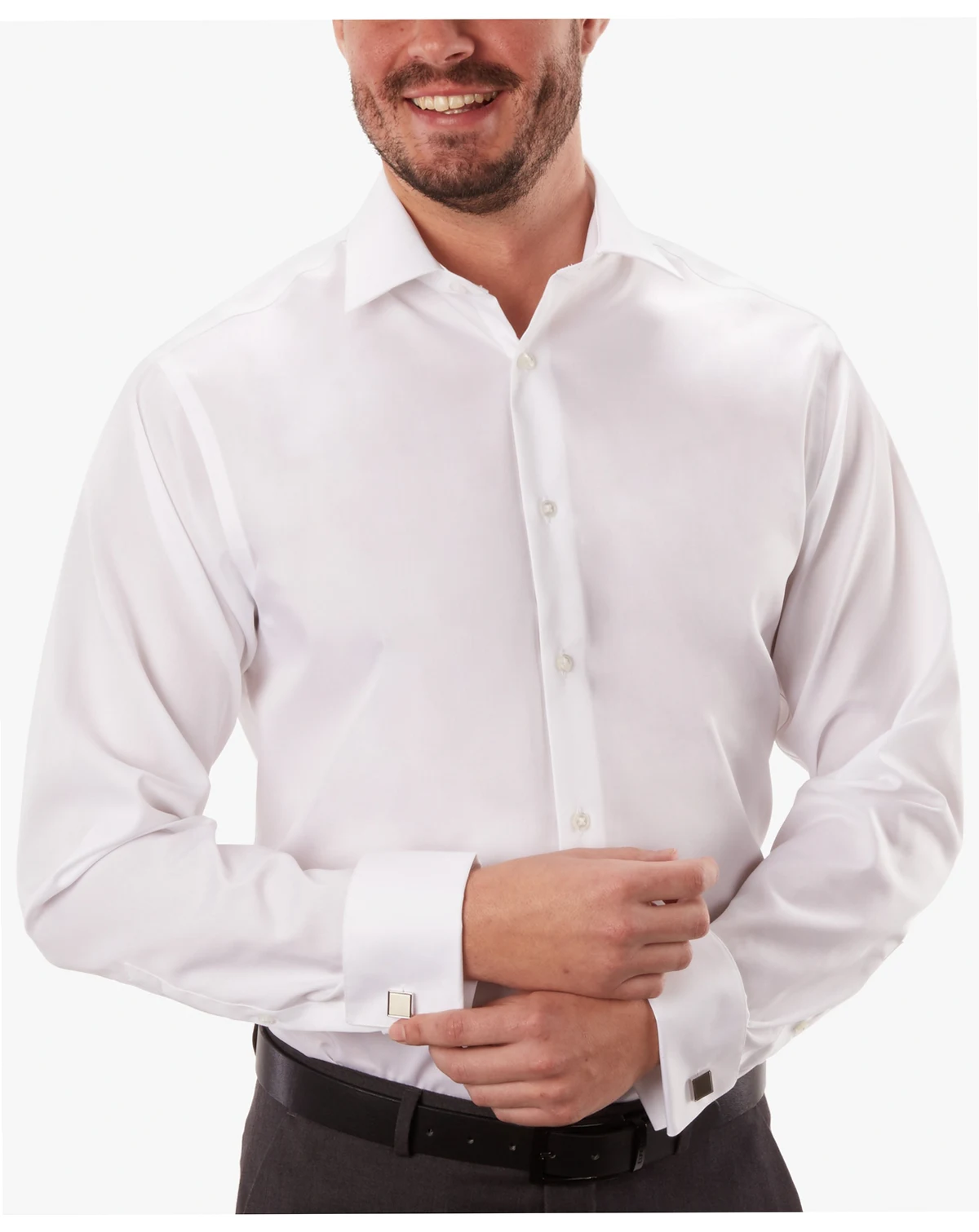 Men's Regular Fit Non-Iron Performance French Cuff Dress Shirt