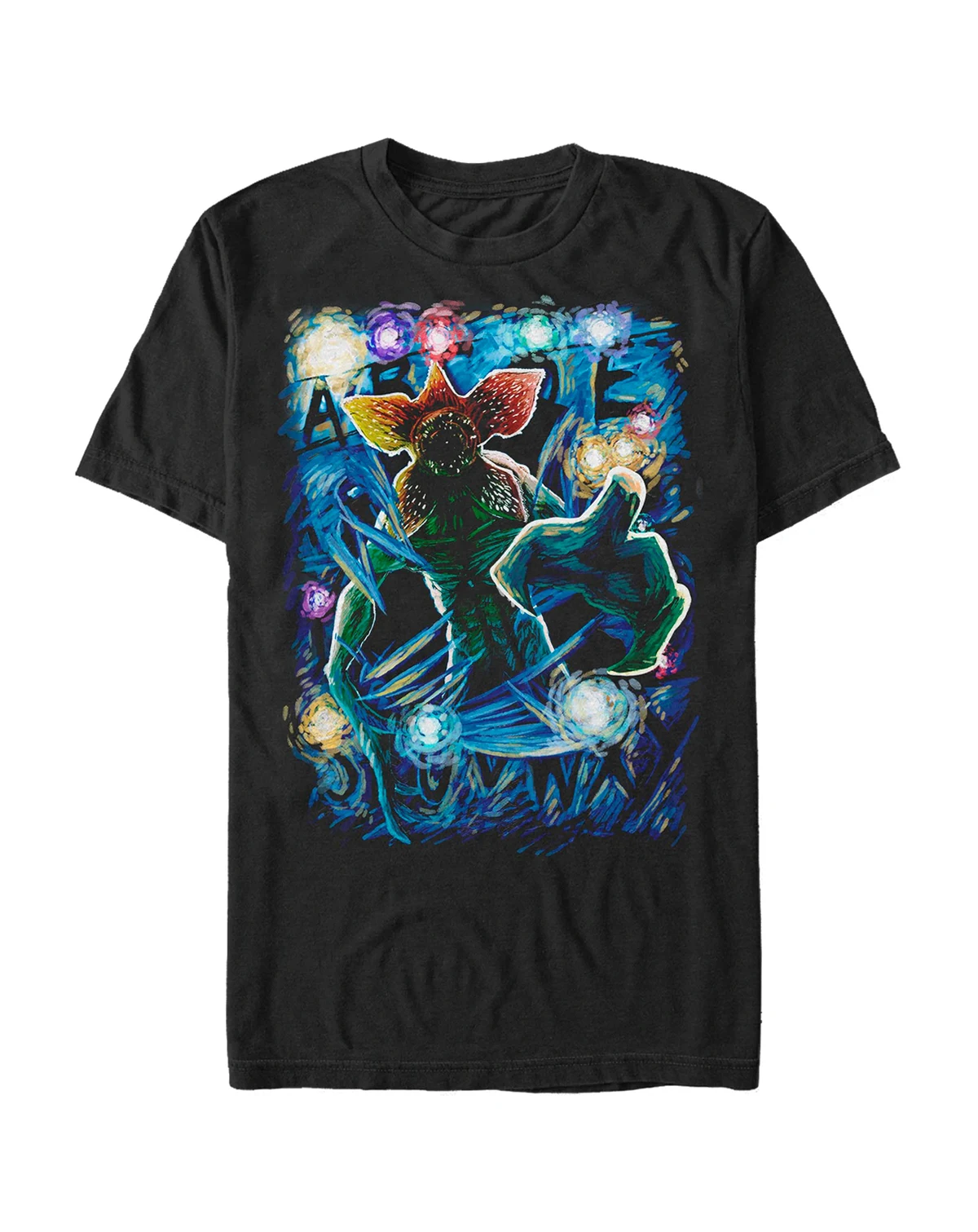 Men's Stranger Things Demogorgon Starry Short Sleeve T-shirt