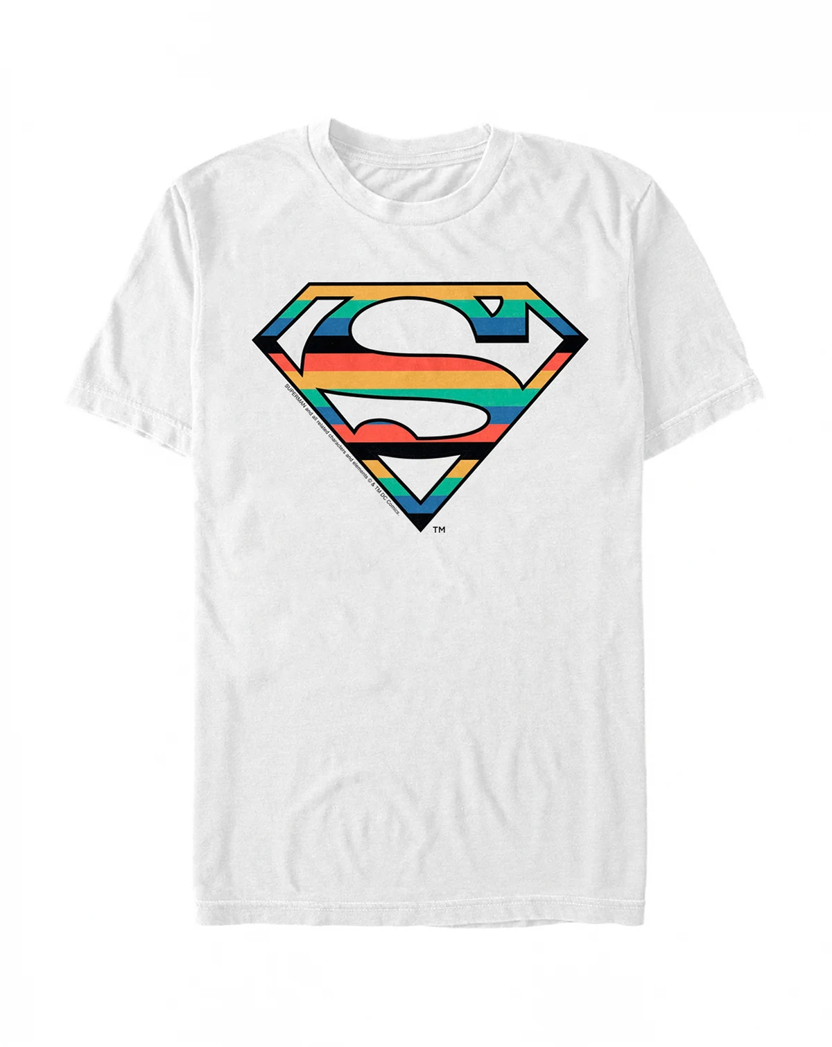 DC Men's Superman Stripes Logo Short Sleeve T-Shirt