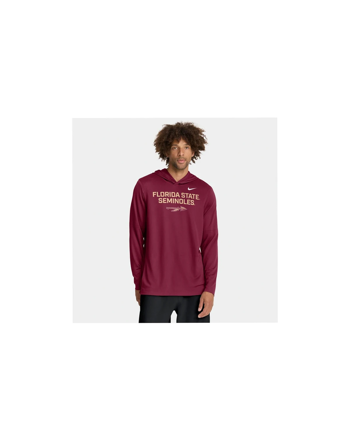 Men's Garnet Florida State Seminoles 2025 Sideline Performance Long Sleeve Hoodie T-Shirt