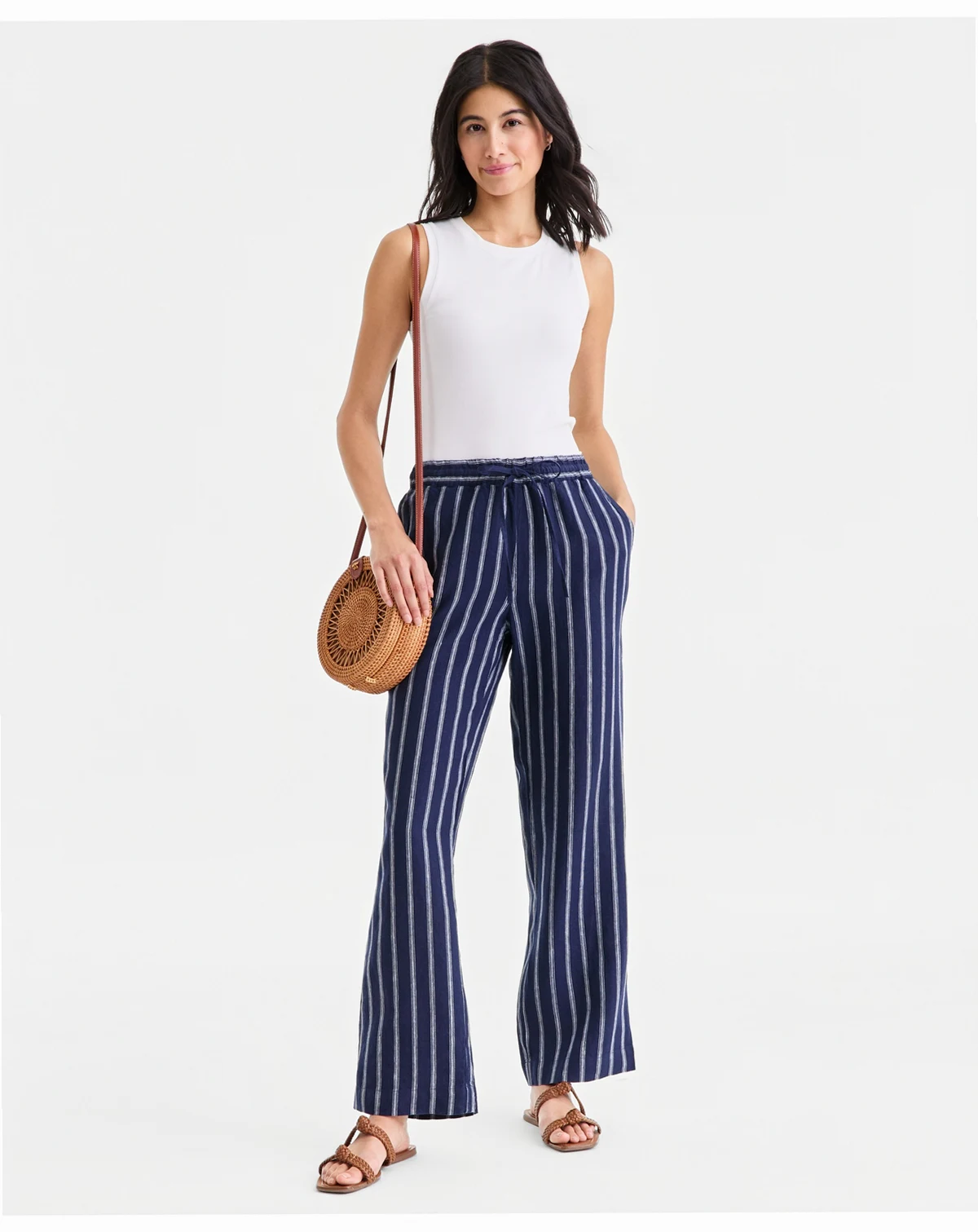 Women's 100% Linen Drawstring Pants, Macy's Exclusive