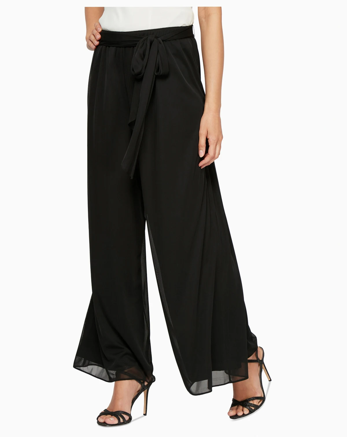 Women's Sash-Belt Wide-Leg Pants