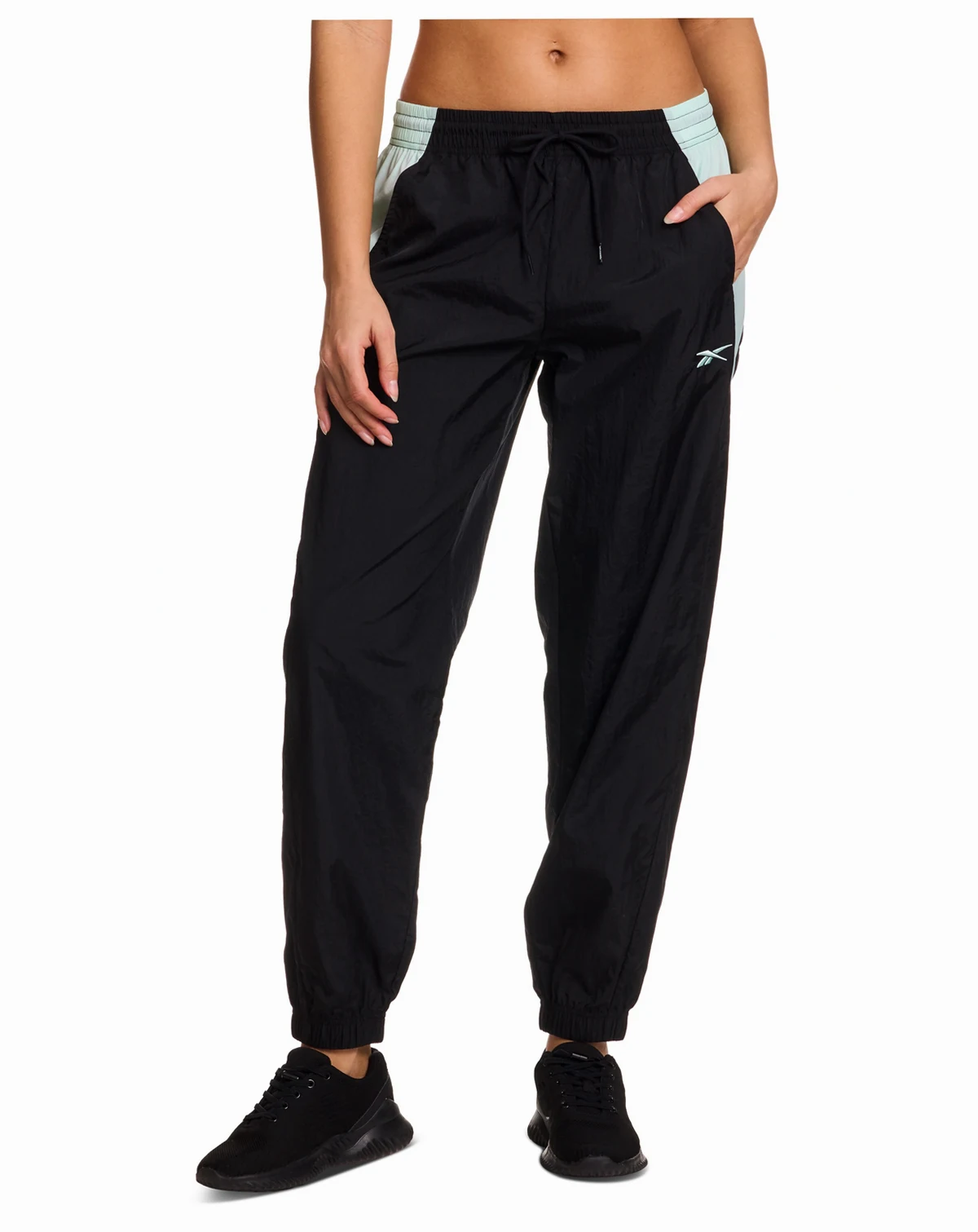Women's Woven Crinkle Colorblocked Jogger Pants