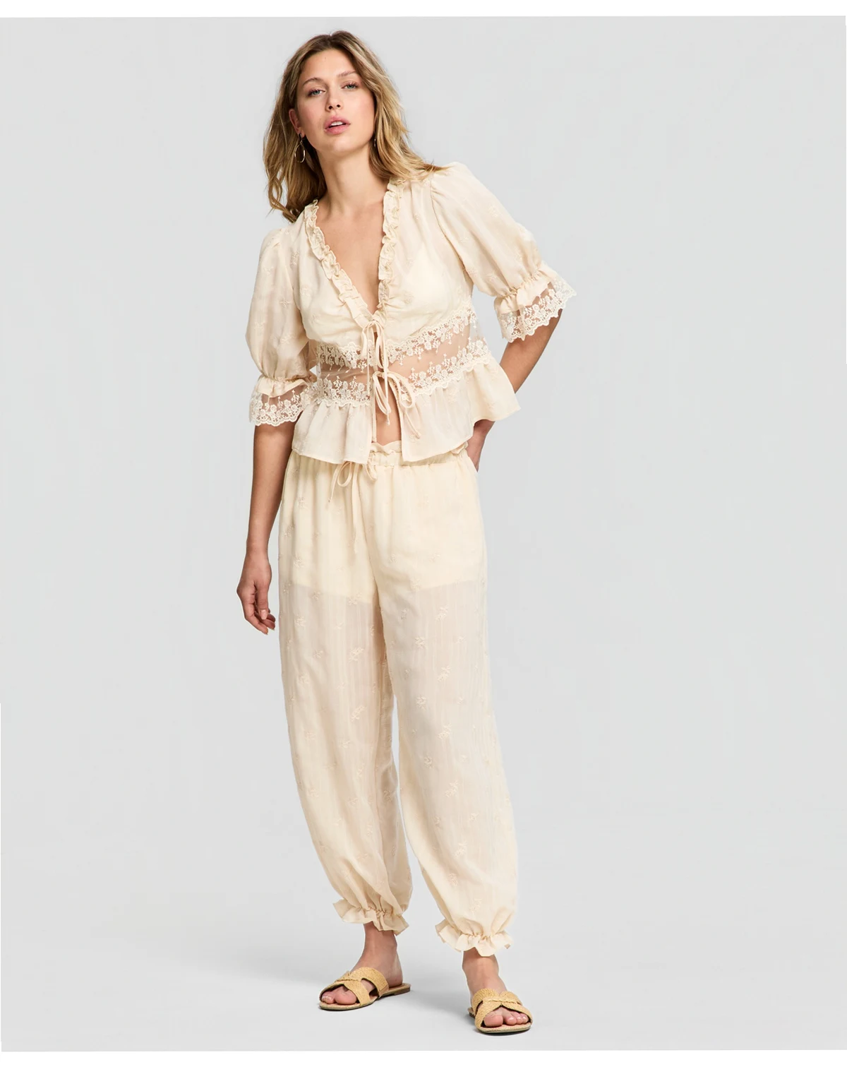 Women's Embroidered Balloon Pants, Macy's Exclusive