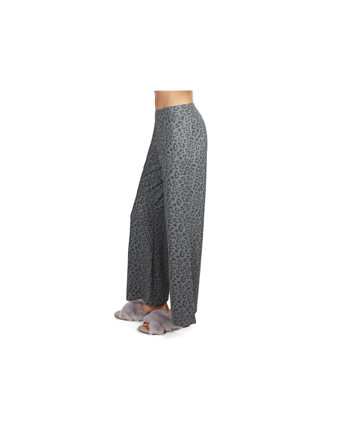 Women's French Terry Cloth Leopard Print Lounge Pants