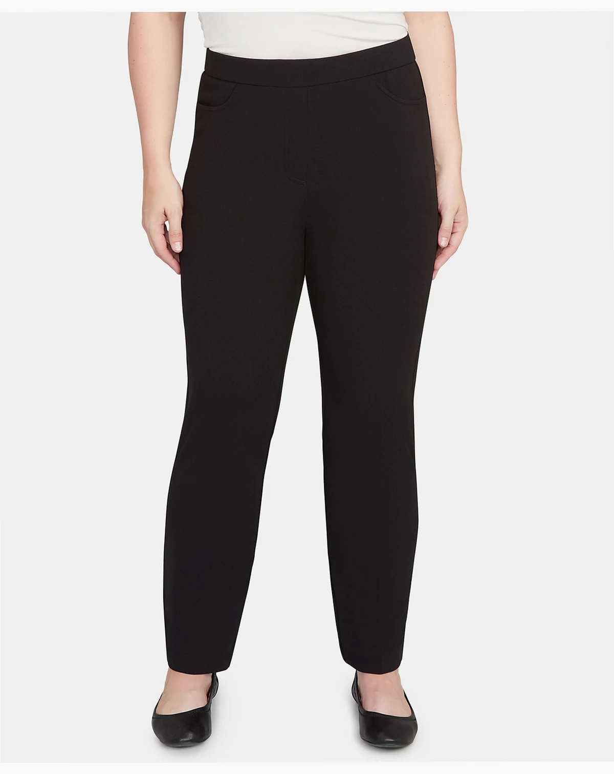 Women's Jet Setter Black Crepe Knit Short Length Pants