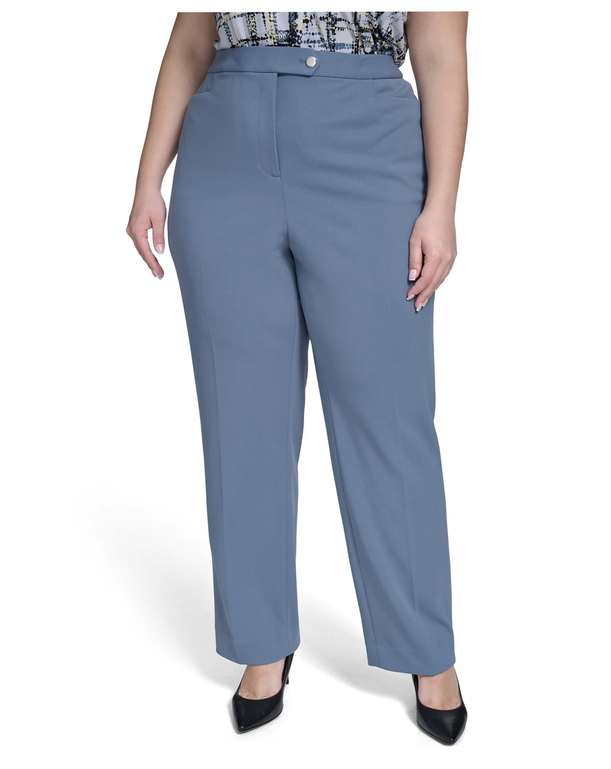 Plus Size Scuba Full Length Crepe Pants
