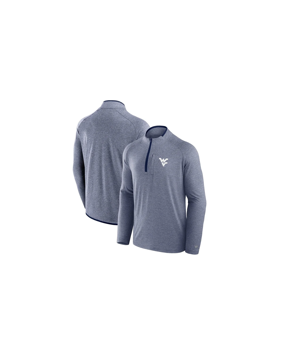 Men's Navy West Virginia Mountaineers Mock Neck Half-Zip Pullover Jacket