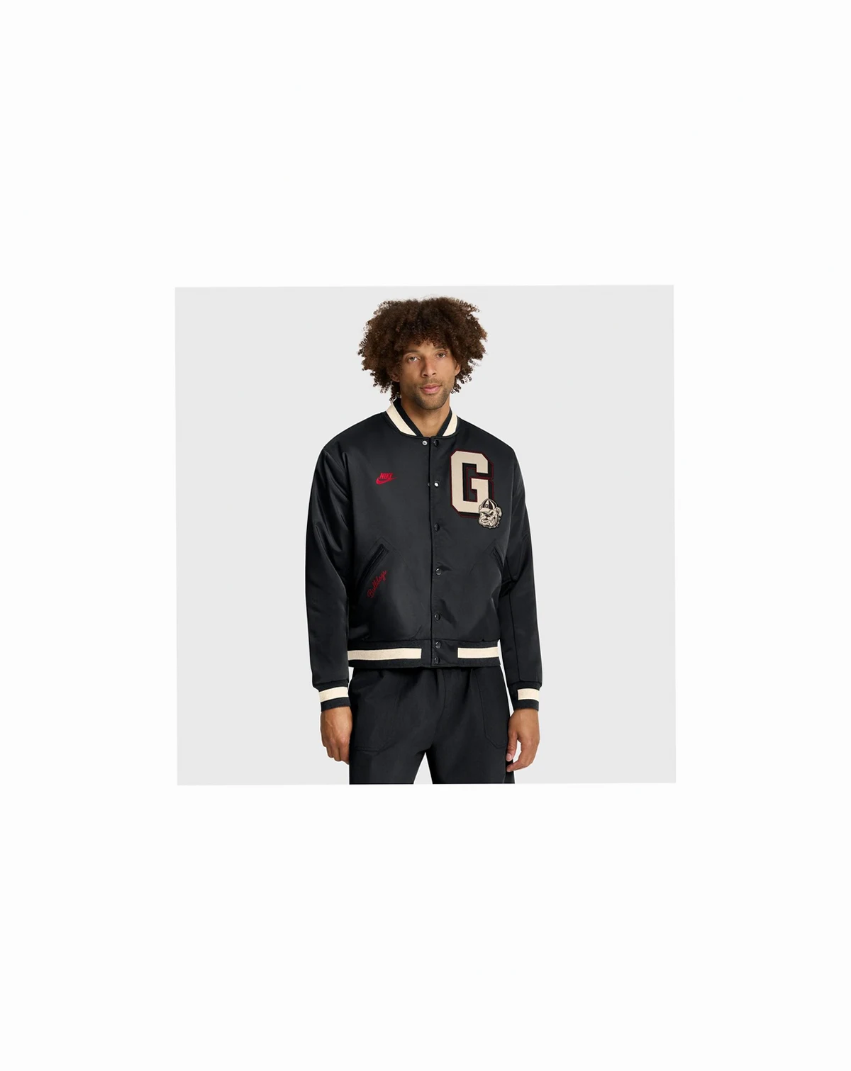 Men's Black Georgia Bulldogs Legacy Full-Snap Bomber Jacket