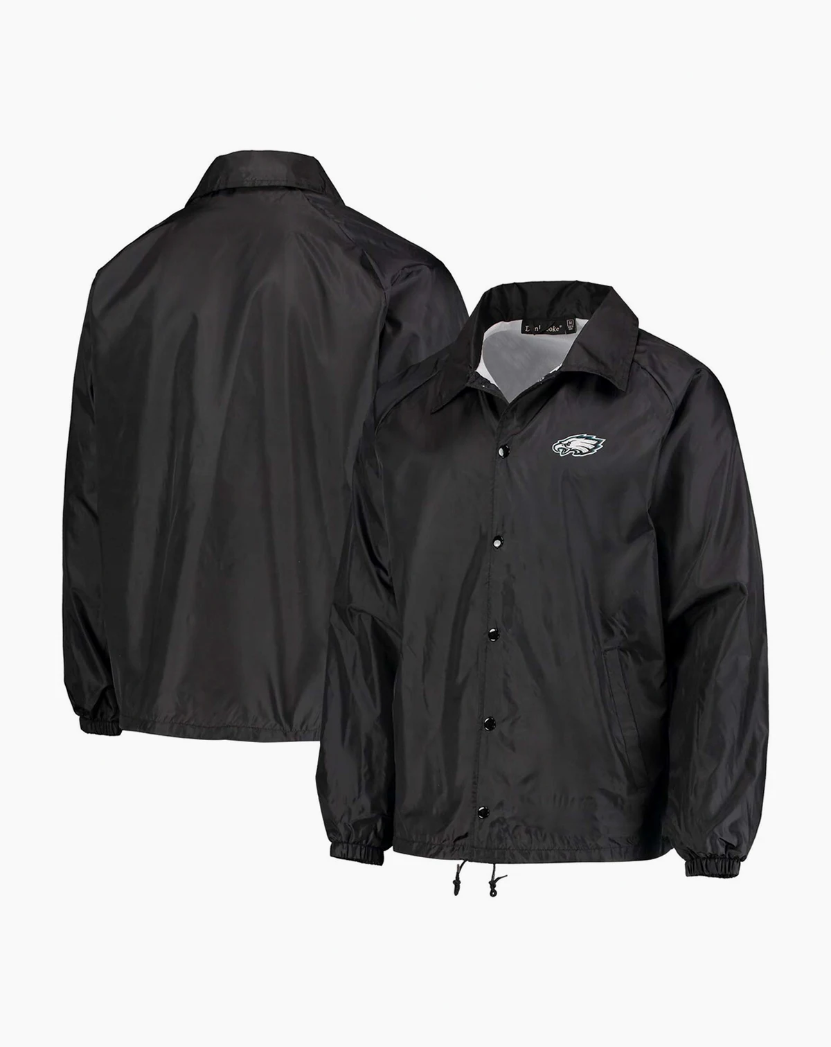Men's Black Philadelphia Eagles Coaches Classic Raglan Full-Snap Windbreaker Jacket