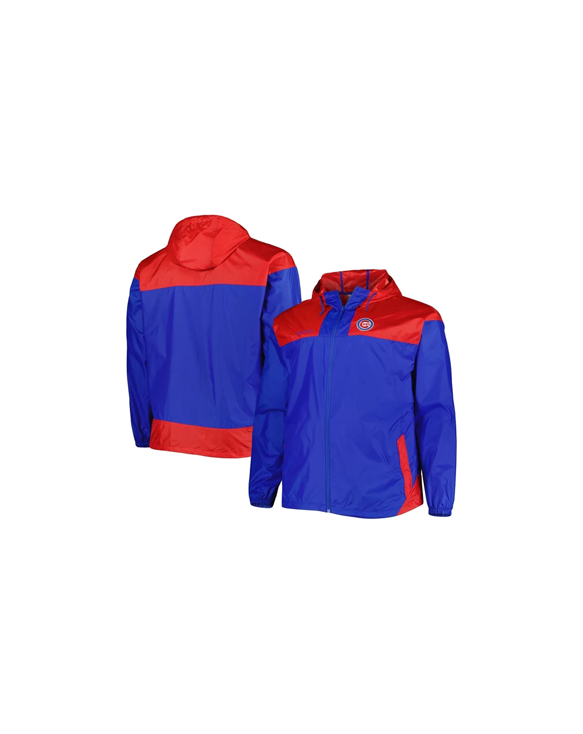 Men's Royal Chicago Cubs Flash Forward Challenger Big and Tall Omni-Shade Full-Zip Windbreaker