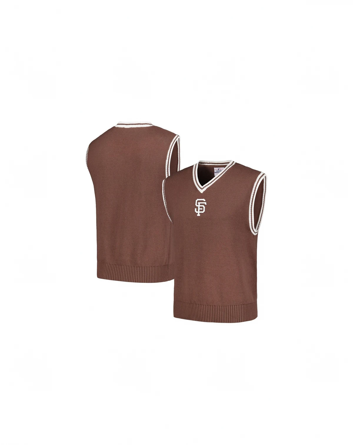 Men's Brown San Francisco Giants Knit V-Neck Pullover Sweater Vest